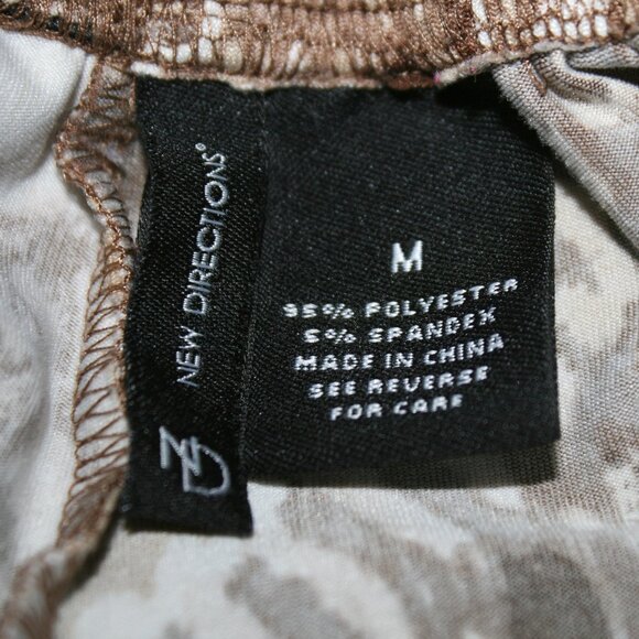 NEW DIRECTIONS Pants Palazzo Wide Leg Abstract Animal Print Geo Aztec Tan Medium - Picture 6 of 12